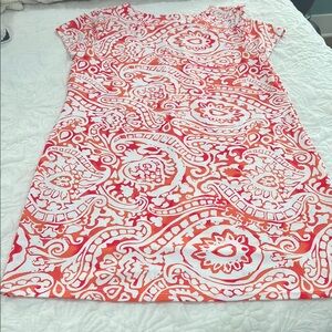 Jude Connally Orange and White Floral Dress, size medium.